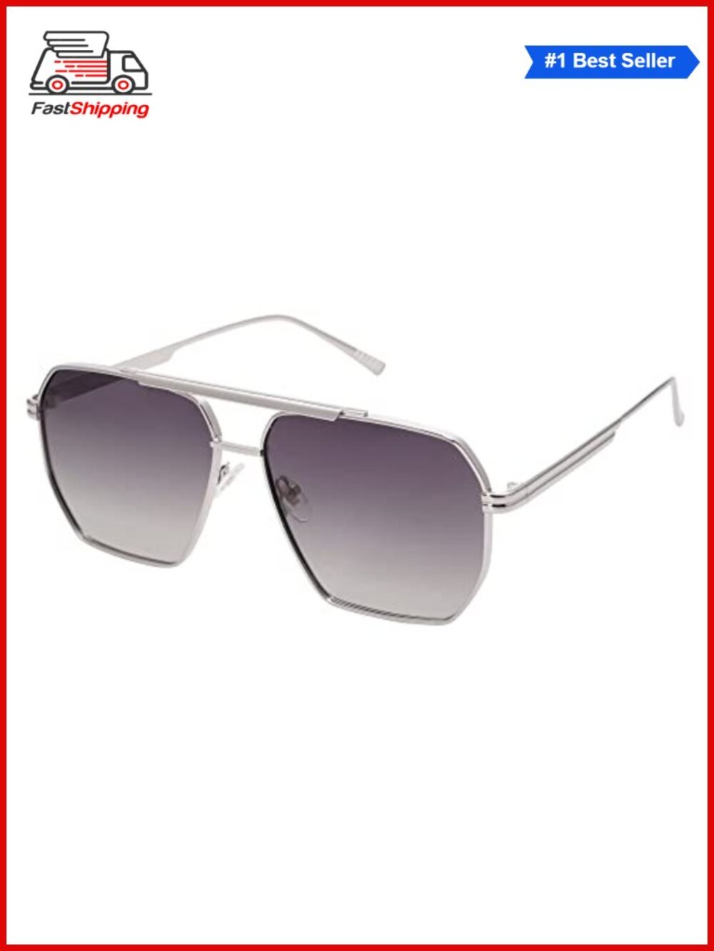 ✨SOJOS Retro Oversized Square Polarized Sunglasses Stainless Steel TAC UV400